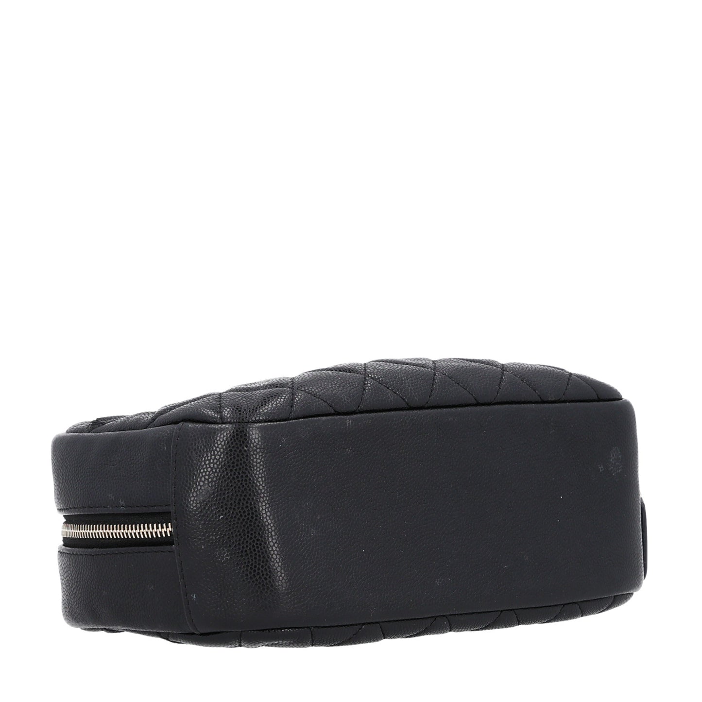 Caviar Quilted Medium Curvy Pouch Cosmetic Case Black
