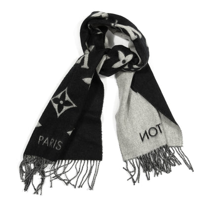 Louis Vuitton Cashmere Monogram Reykjavik Scarf Black 1 of 3