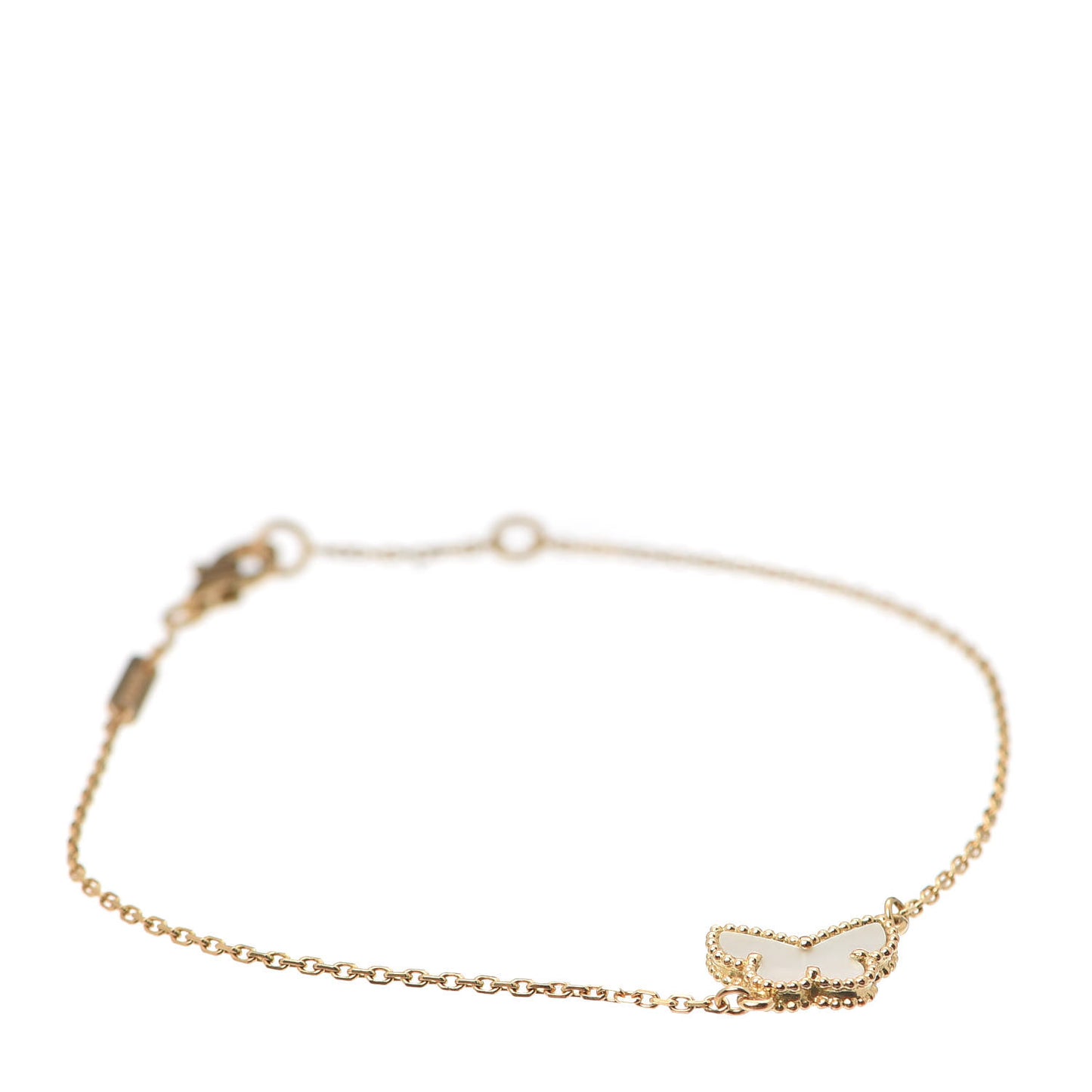 18K Yellow Gold Mother of Pearl Sweet Alhambra Butterfly Bracelet