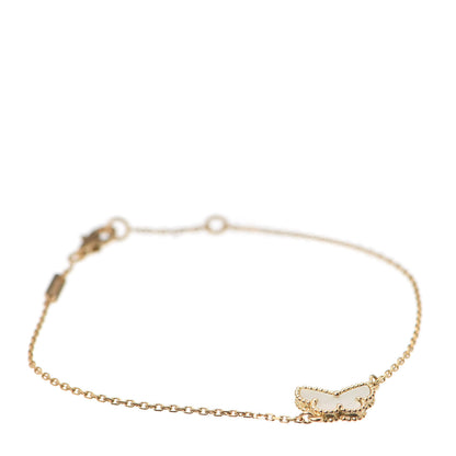 Van Cleef & Arpels 18K Yellow Gold Mother of Pearl Sweet Alhambra Butterfly Bracelet 1 of 7