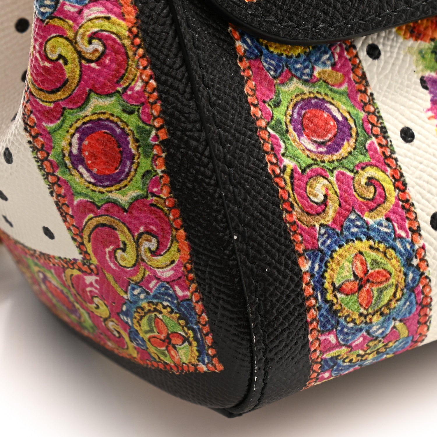 Dolce & Gabbana Dauphine Fan Foulard Medium Miss Sicily Satchel Black Multicolor 15 of 16