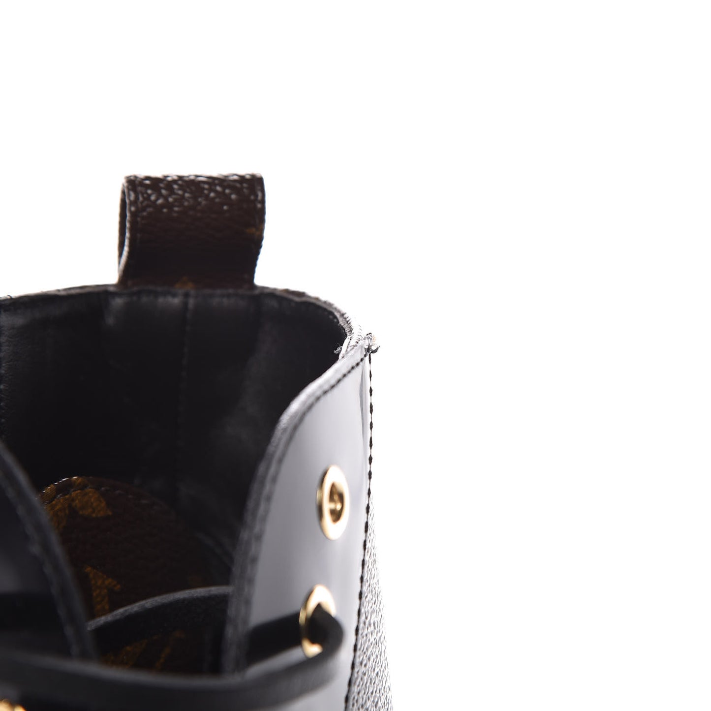 Patent Calfskin Monogram Star Trail Ankle Boots 39 Black