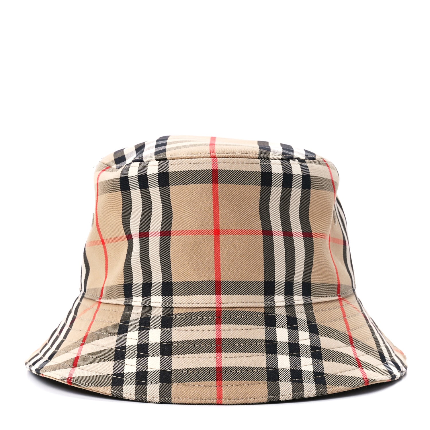 Burberry Technical Cotton Vintage Check Bucket Hat XS Archive Beige 2 of 8