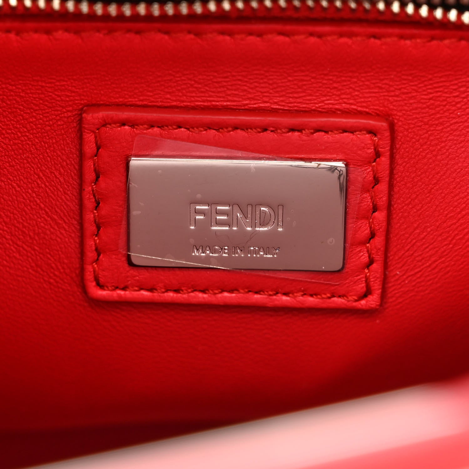 Fendi Vitello Seta Century Nappa Whipstitch Mini Peekaboo Iconic Satchel Fiamma 7 of 12