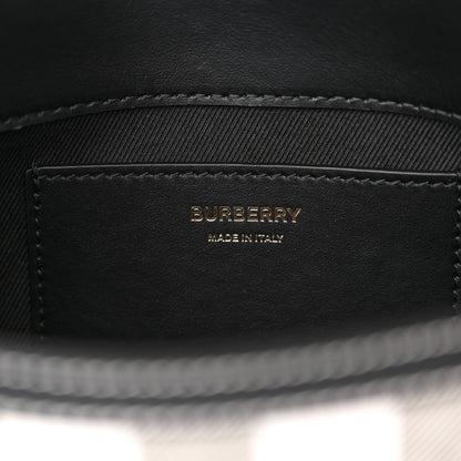 Burberry Calfskin Giant Check E-Canvas Elongated Note Crossbody Bag Dark Birch Brown 6 of 11