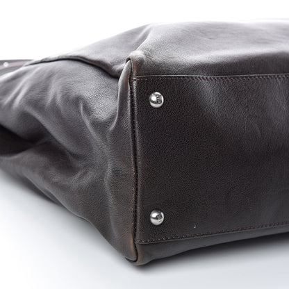 Fendi Goatskin Large Peekaboo Iconic Satchel Moro Grigio 6 of 24