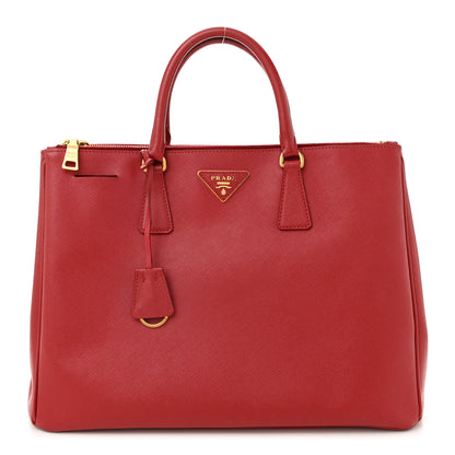 Prada Saffiano Lux Large Galleria Double Zip Tote Fuoco 1 of 11