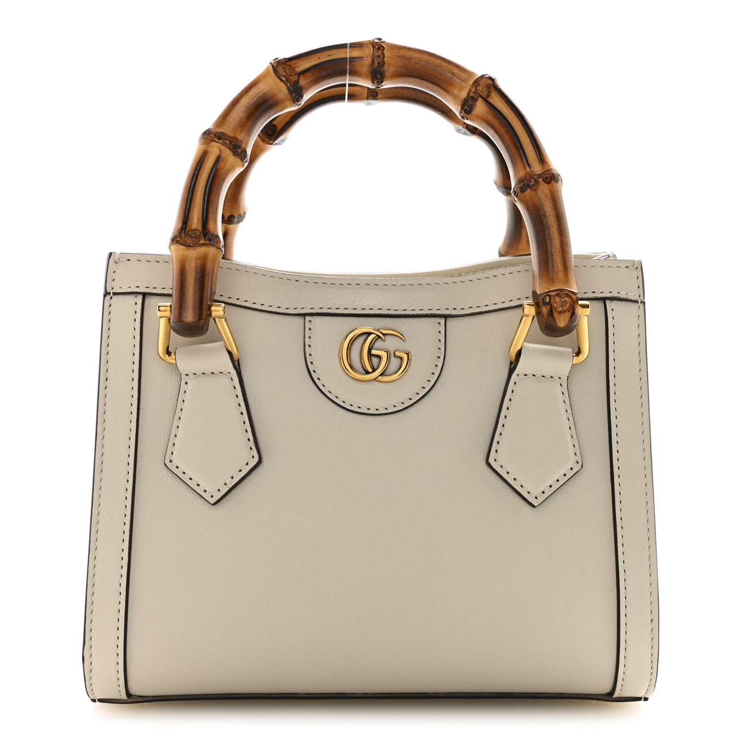 Gucci Wonka Grain Calfskin Mini Diana Tote Bag Mystic White 1 of 13