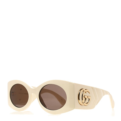 Gucci Acetate Frame GG Marmont Logo Sunglasses GG0810S Ivory 1 of 9