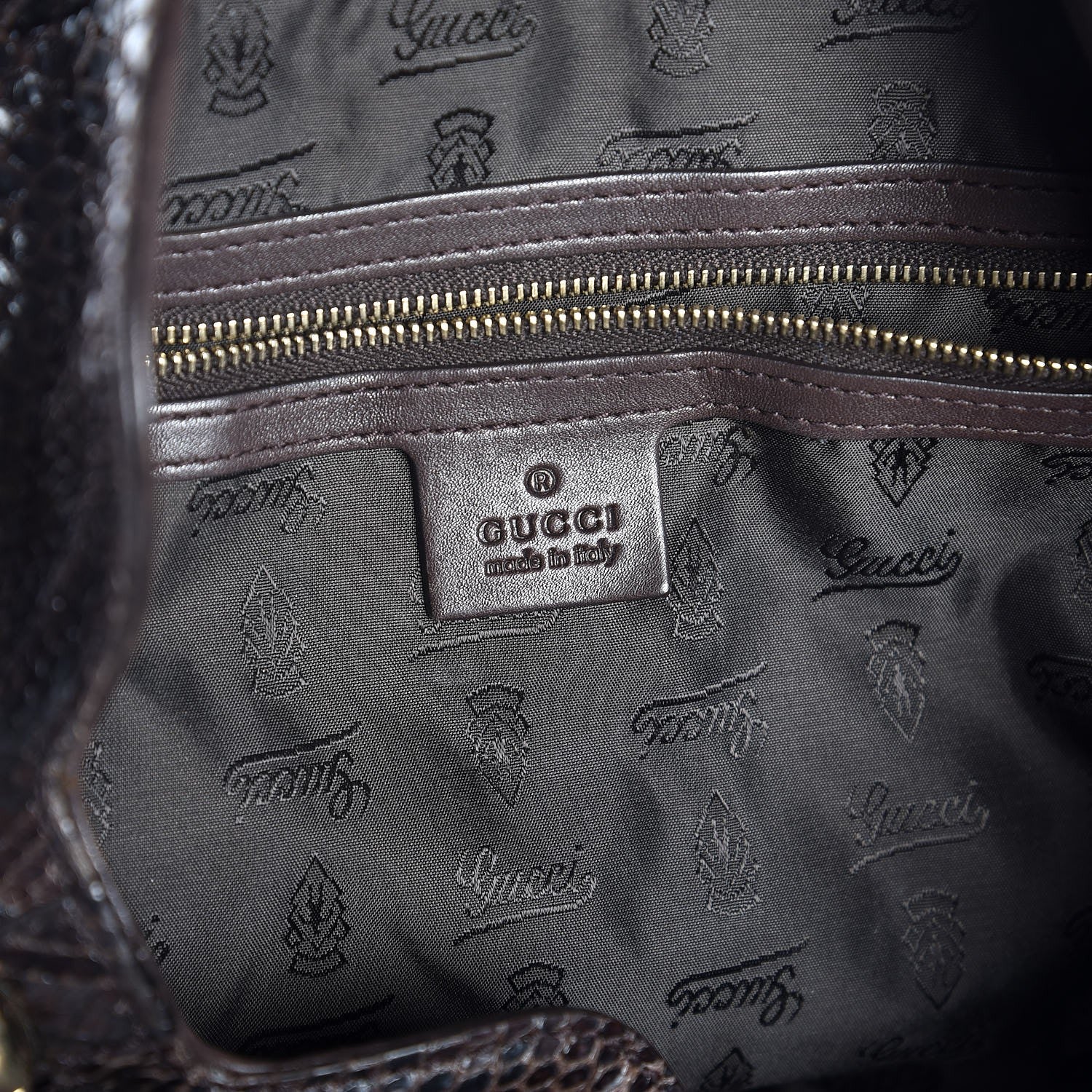 Gucci Python Large Indy Top Handle Hobo Brown 7 of 8
