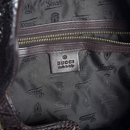 Gucci Python Large Indy Top Handle Hobo Brown 7 of 8