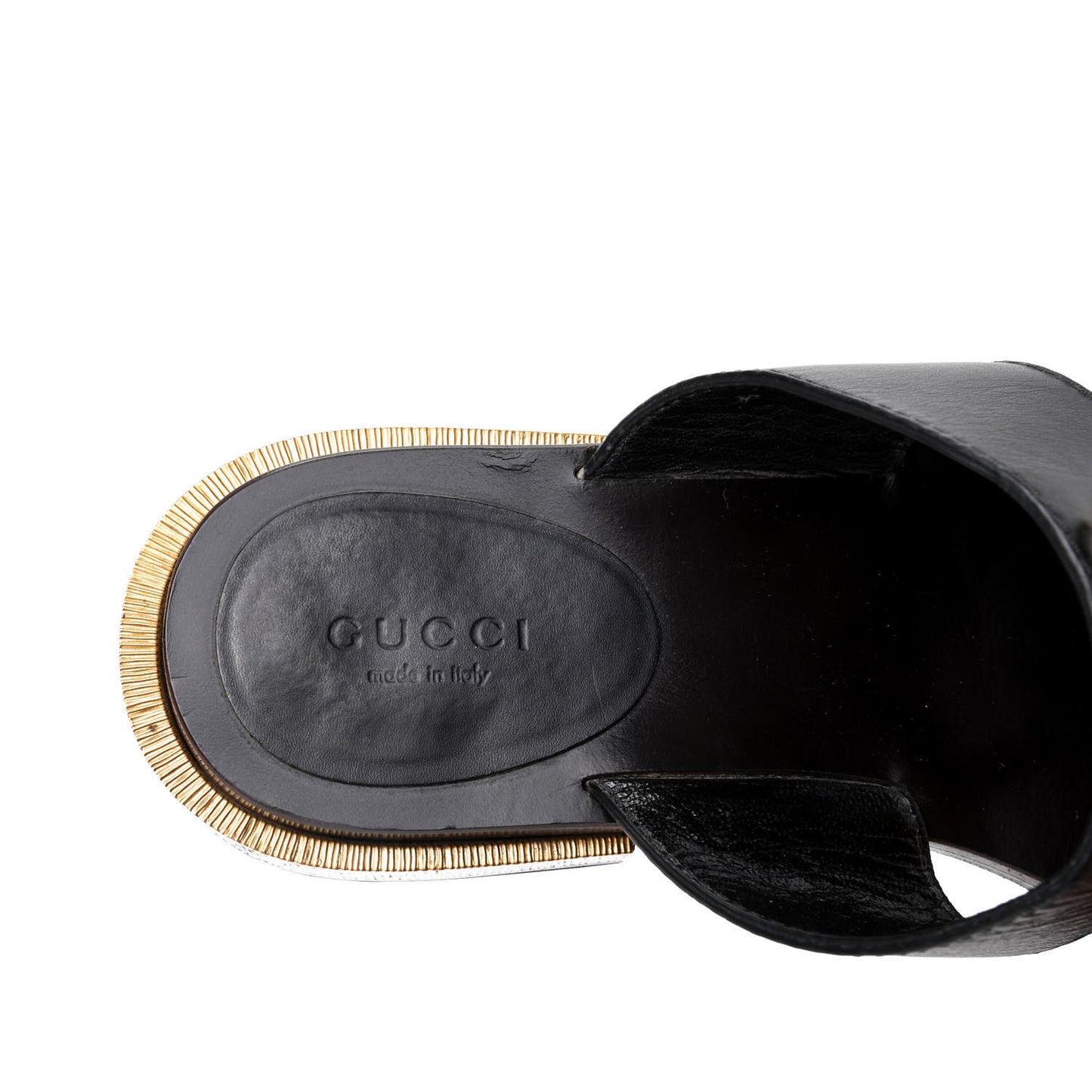 Lifford Calfskin GG Marmont Thong 25mm Sandals 38 Black