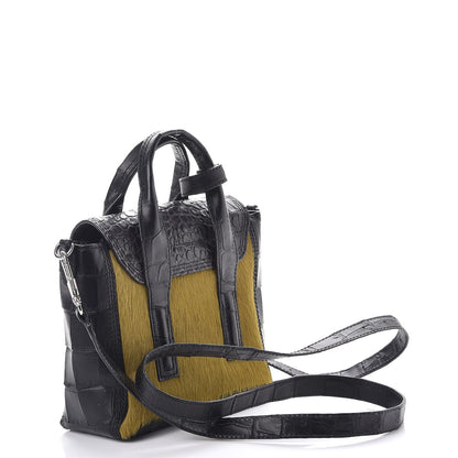 3.1 Phillip Lim 3.1 Calf Hair Calfskin Crocodile Embossed Mini Pashli Satchel Antique Grey Olive 3 of 10