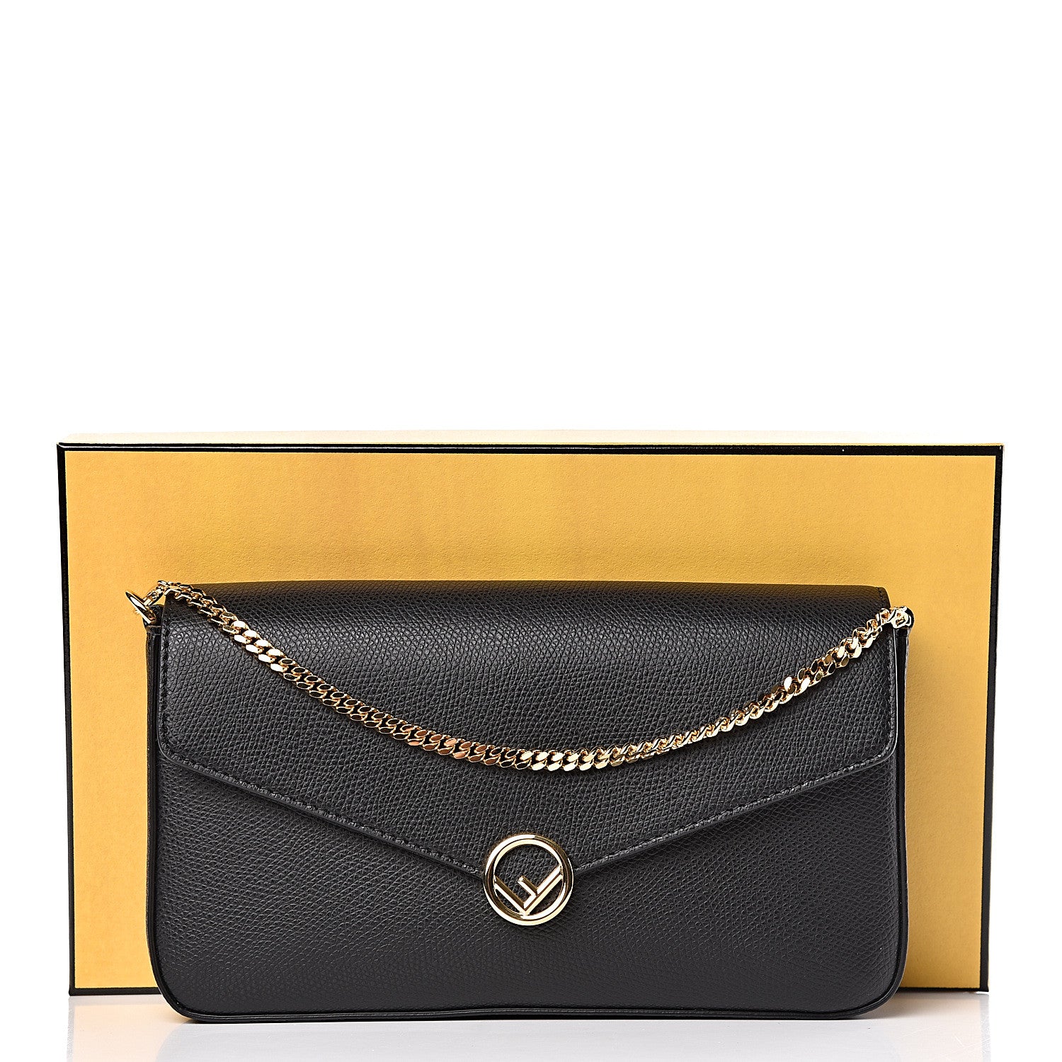 Fendi Vitello Cruise F is Fendi Envelope Wallet on Chain with Pouches Black 13 of 13