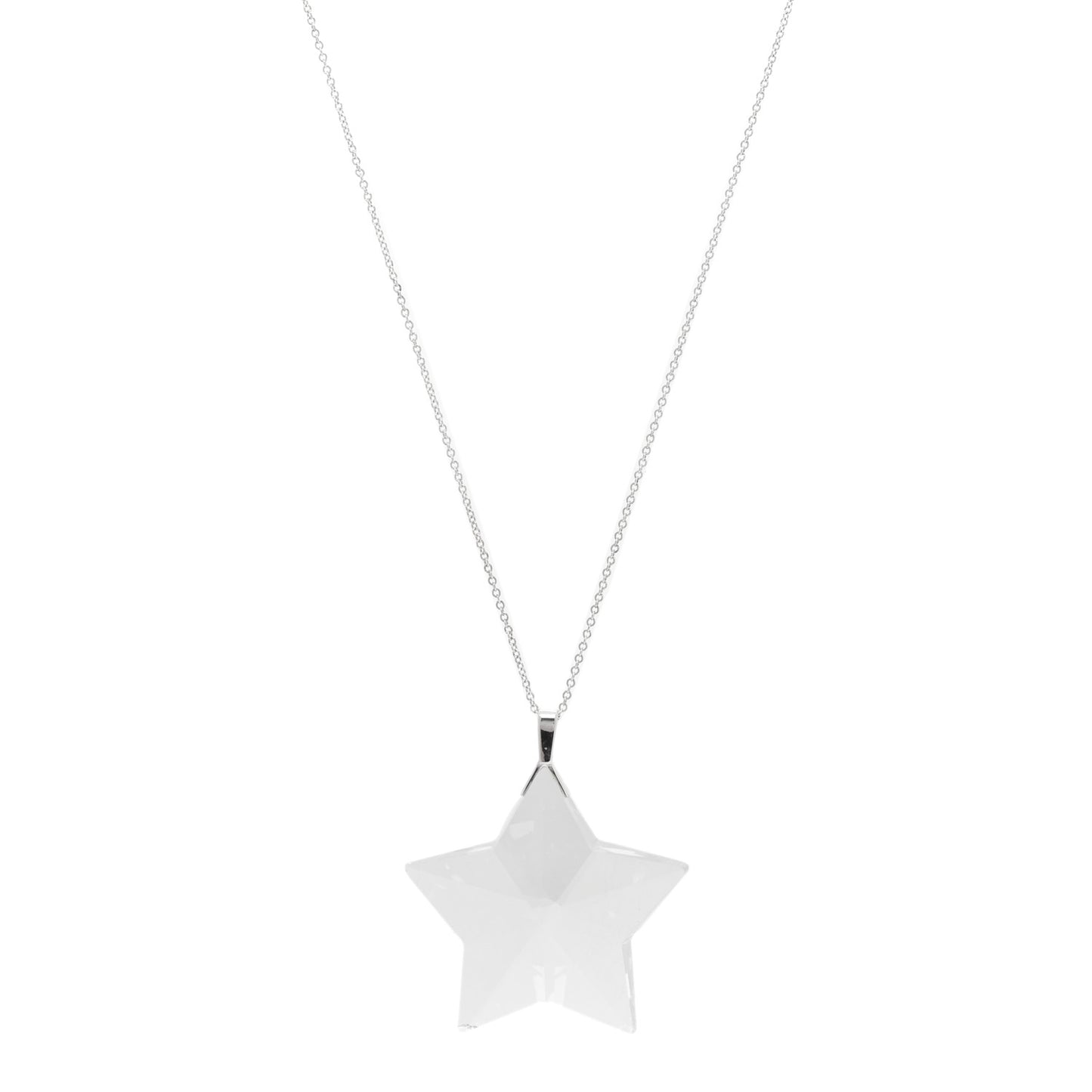 Sterling Silver Crystal Star Pendant Necklace