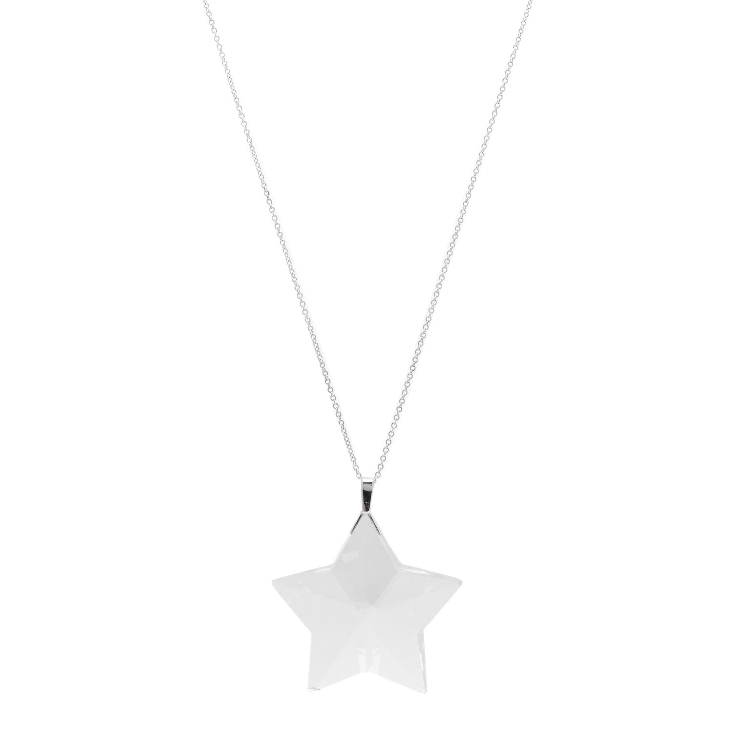 Tiffany Sterling Silver Crystal Star Pendant Necklace 1 of 4
