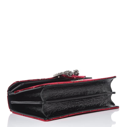 Gucci Velvet Skipper GG Monogram Small Dionysus Shoulder Bag Red Cipria Black 4 of 7