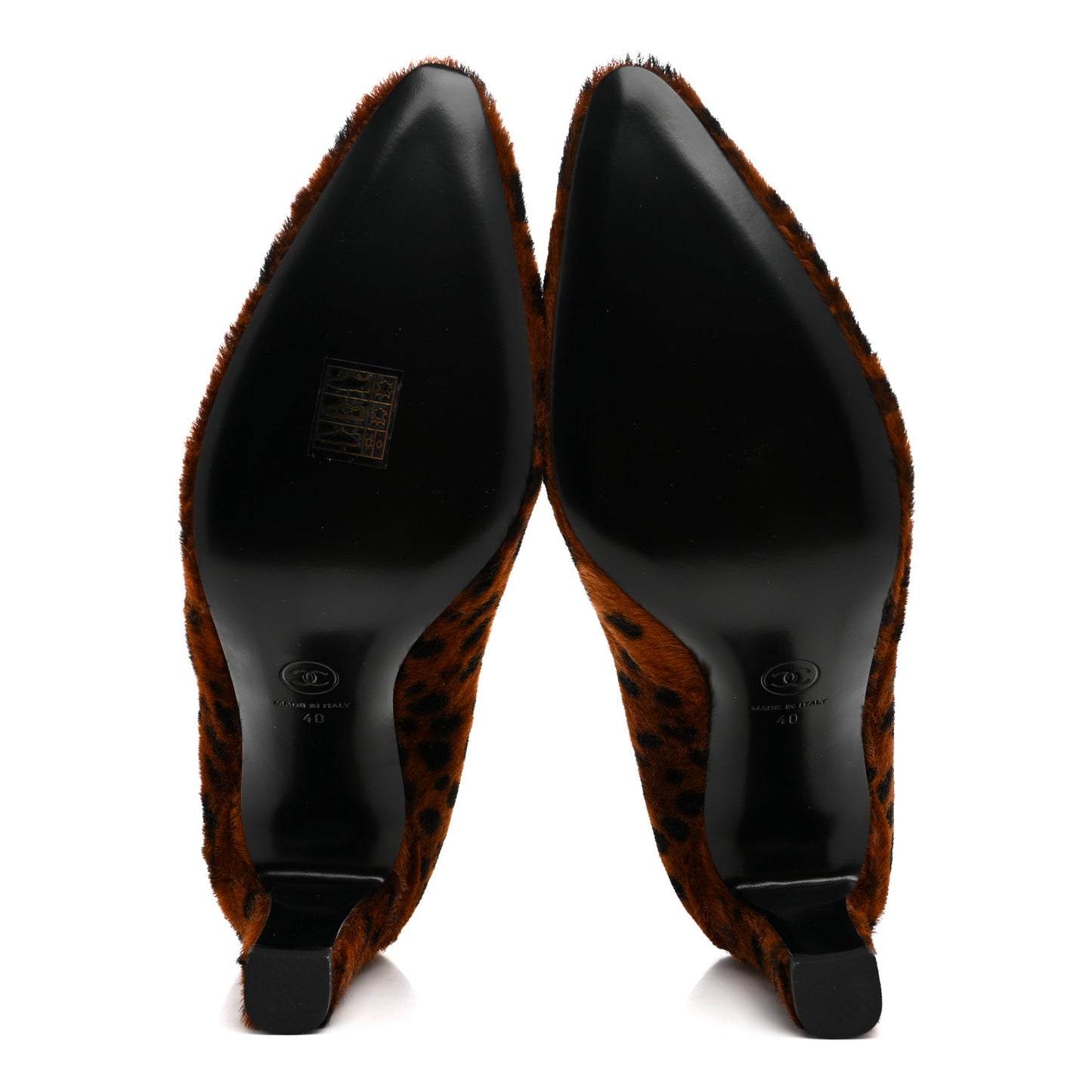 Pony Hair Lambskin Pumps 40 Brown Black