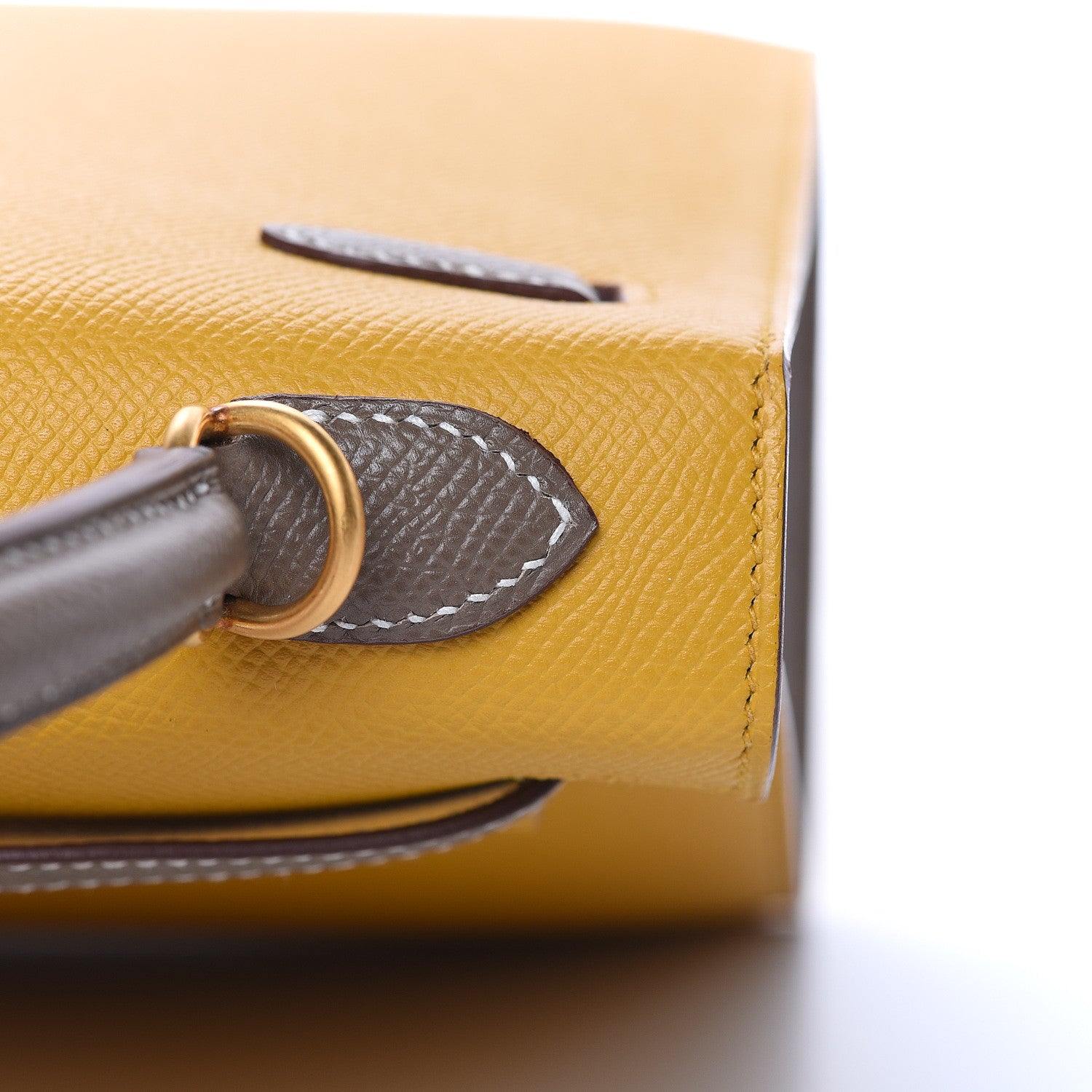 Hermes Epsom Horseshoe Kelly Sellier 25 Jaune Ambre Etoupe 25 of 34