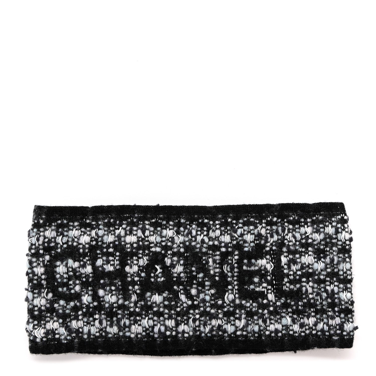 Chanel Cashmere Logo Headband Black White 1 of 4