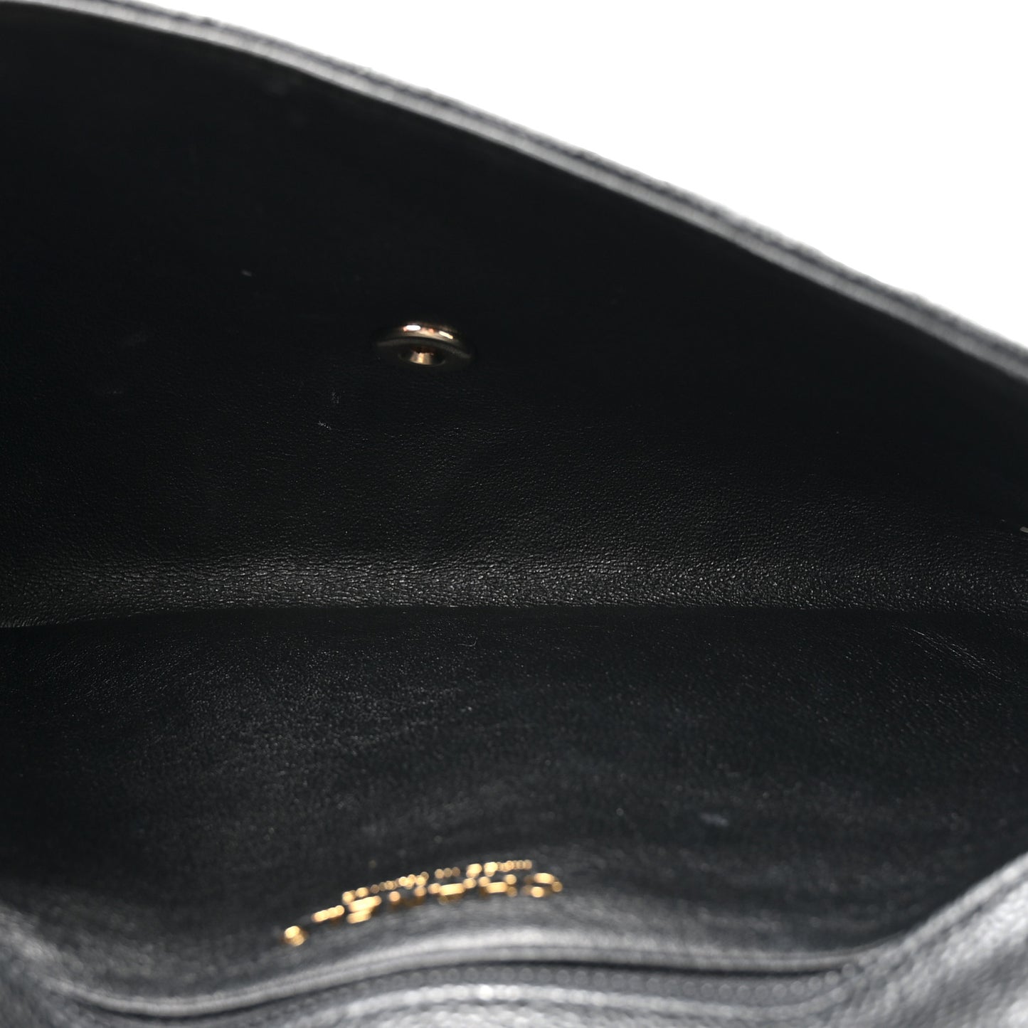 Caviar Quilted Flap Clutch Black