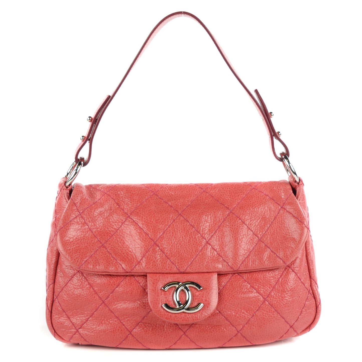 Glazed Calfskin On The Road Flap Red