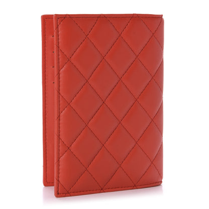 Chanel Lambskin Quilted Passport Holder Red 3 of 8