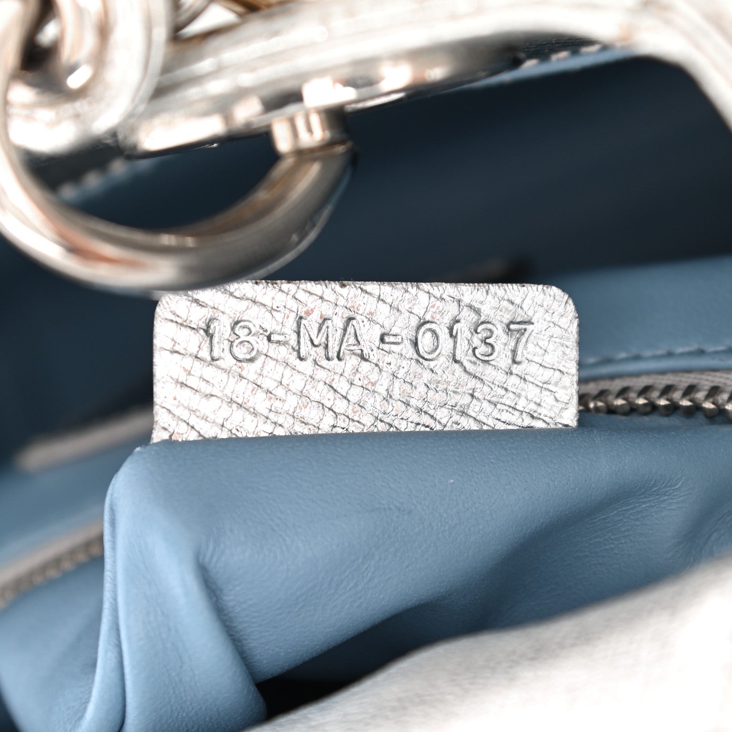 Christian Dior Metallic Grained Calfskin Cannage Small Lucky Badges My Lady Dior Silver 7 of 14