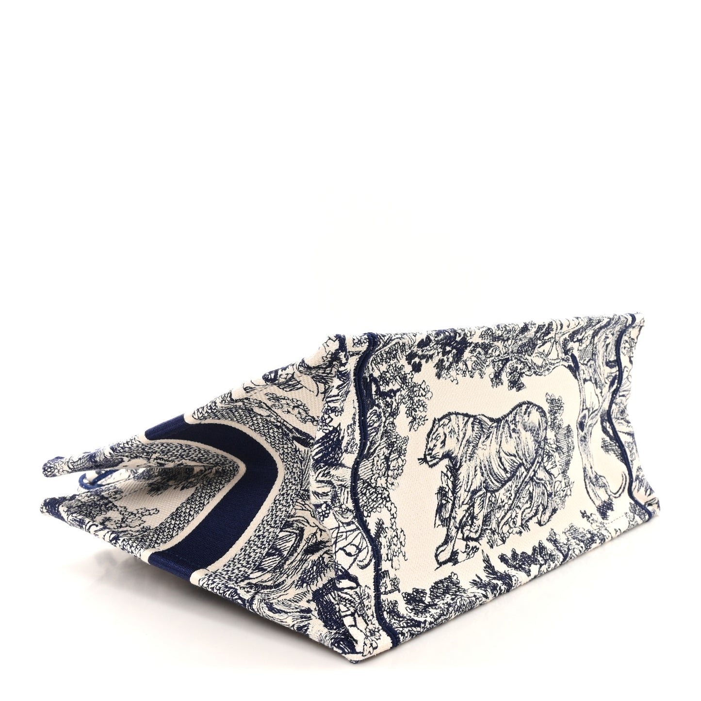 Canvas Embroidered Medium Dioriviera Toile De Jouy Book Tote Blue