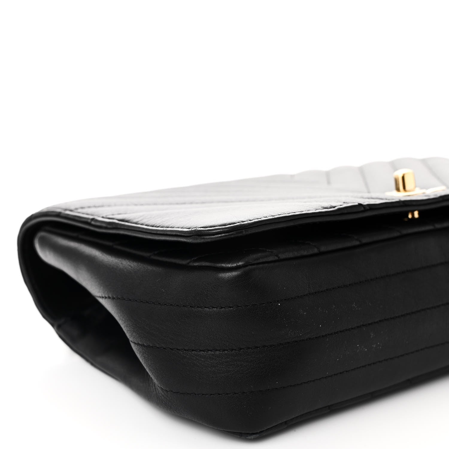 Chanel Calfskin Chevron Quilted Small Statement Flap Black 9 of 10