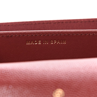 Chanel Caviar Quilted Flap Card Holder Wallet Dark Red 6 of 8