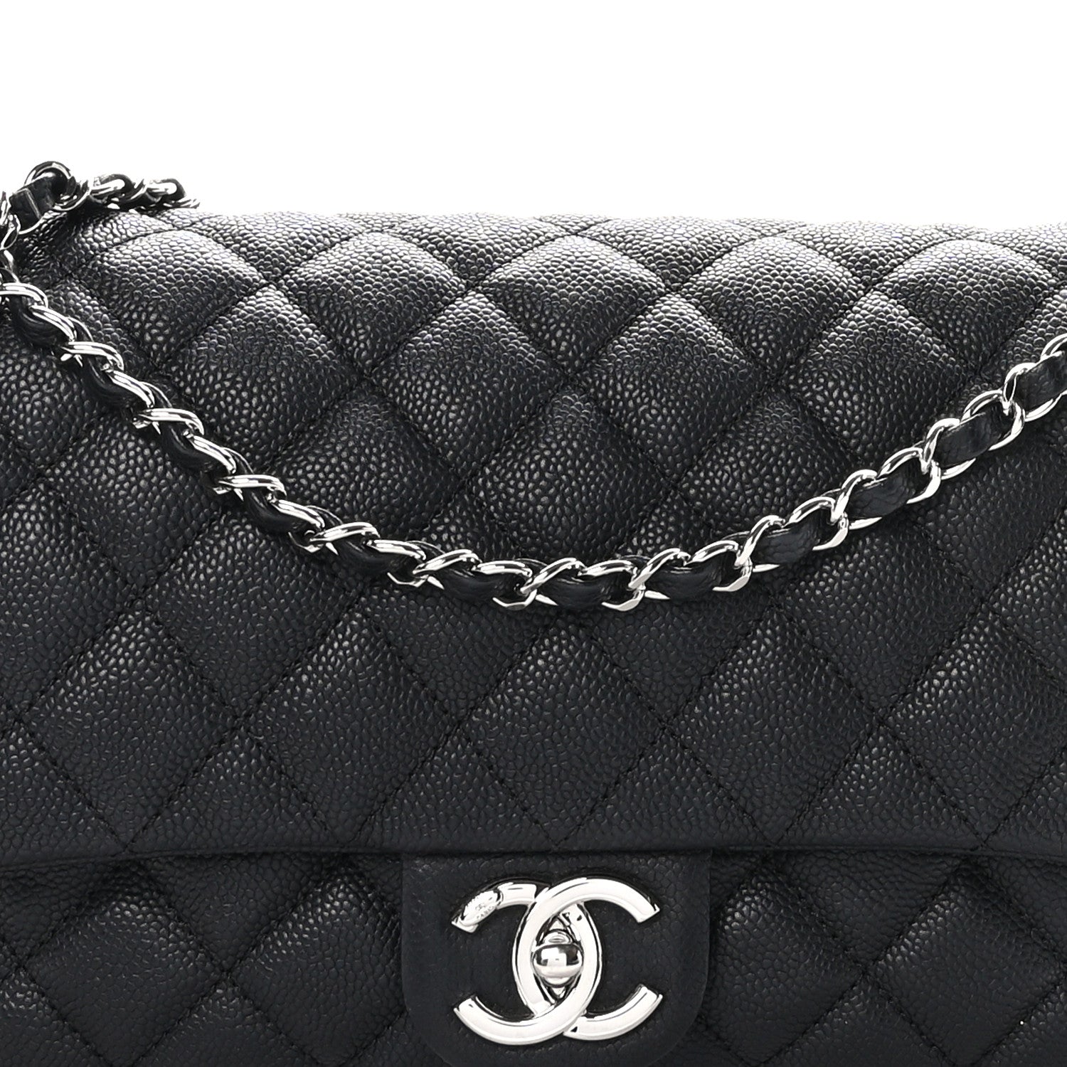 Chanel Caviar Quilted Jumbo Easy Flap Black 8 of 11
