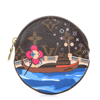 Louis Vuitton Monogram 2019 Christmas Animation Round Coin Purse Blue 1 of 8