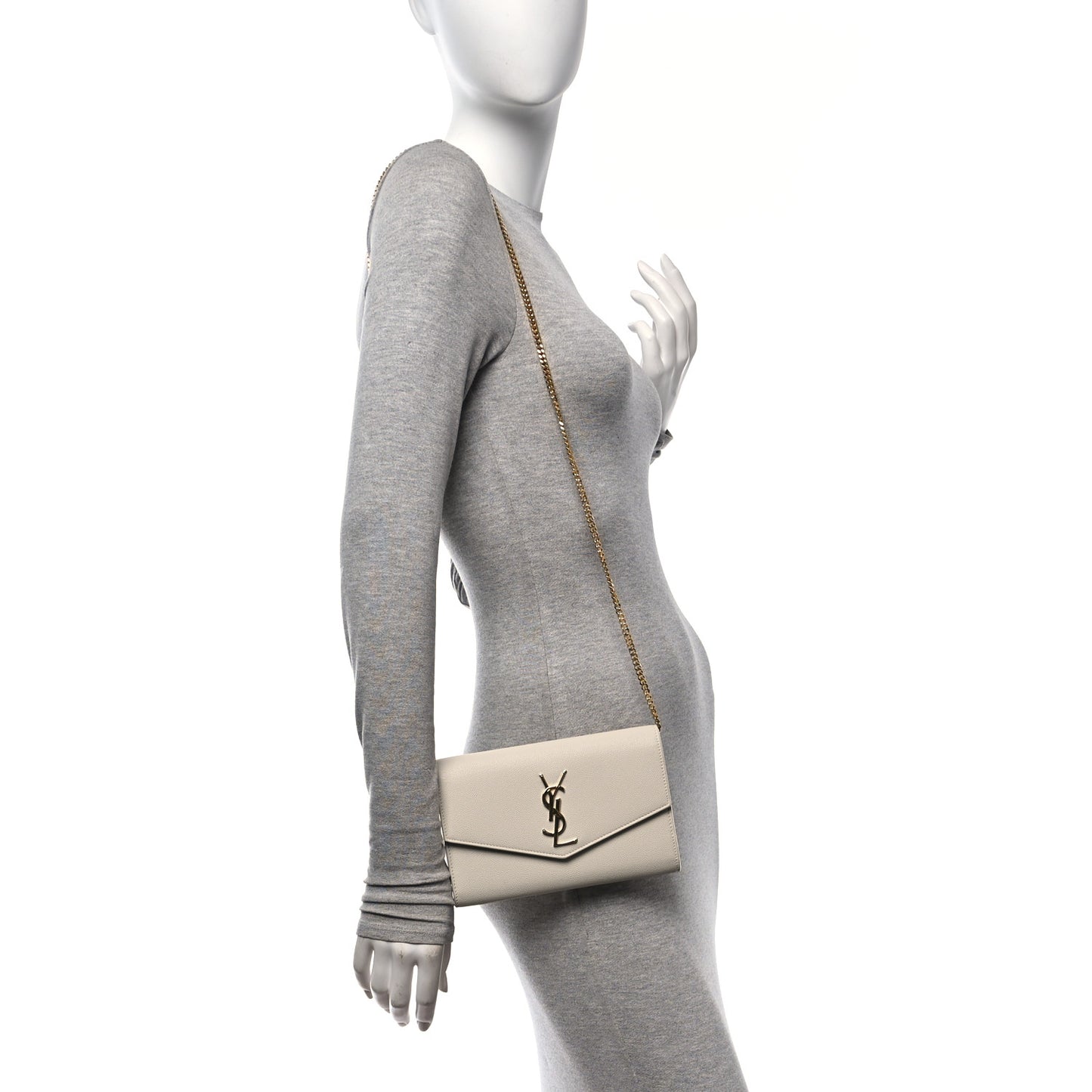 Grain De Poudre Monogram Uptown Chain Wallet Crema Soft