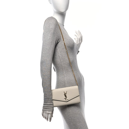 Saint Laurent Grain De Poudre Monogram Uptown Chain Wallet Crema Soft 2 of 11