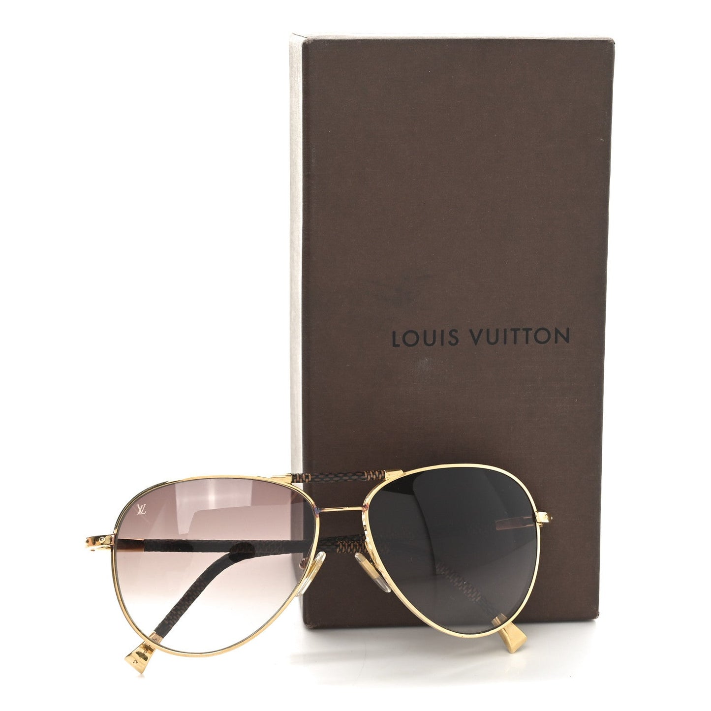 Damier Ebene Conspiration Pilote Aviator Sunglasses Z0202U Gold