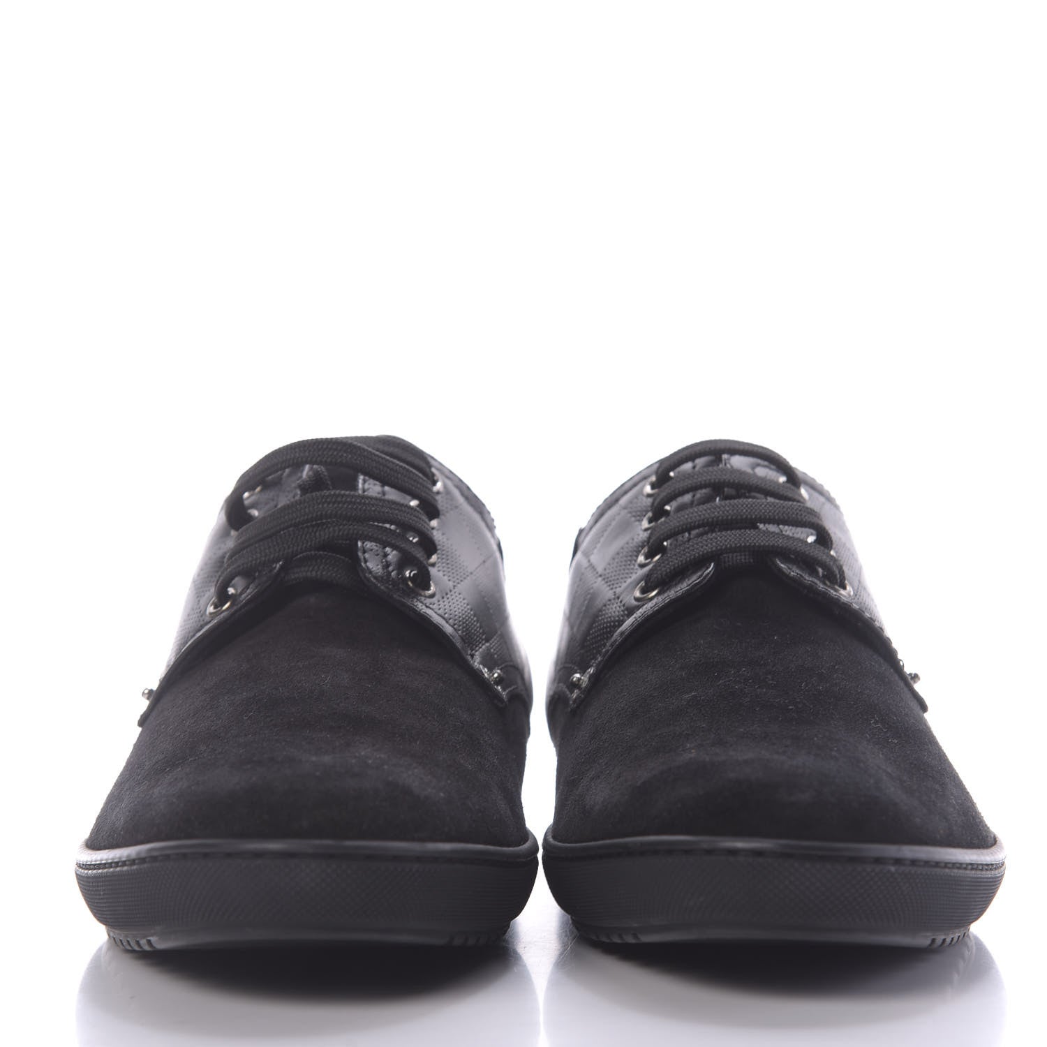 Louis Vuitton Damier Infini Suede Mens Team Derby Sneakers 8 Black 2 of 9