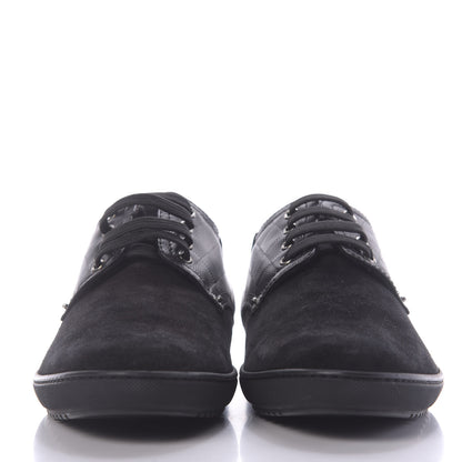 Louis Vuitton Damier Infini Suede Mens Team Derby Sneakers 8 Black 2 of 9