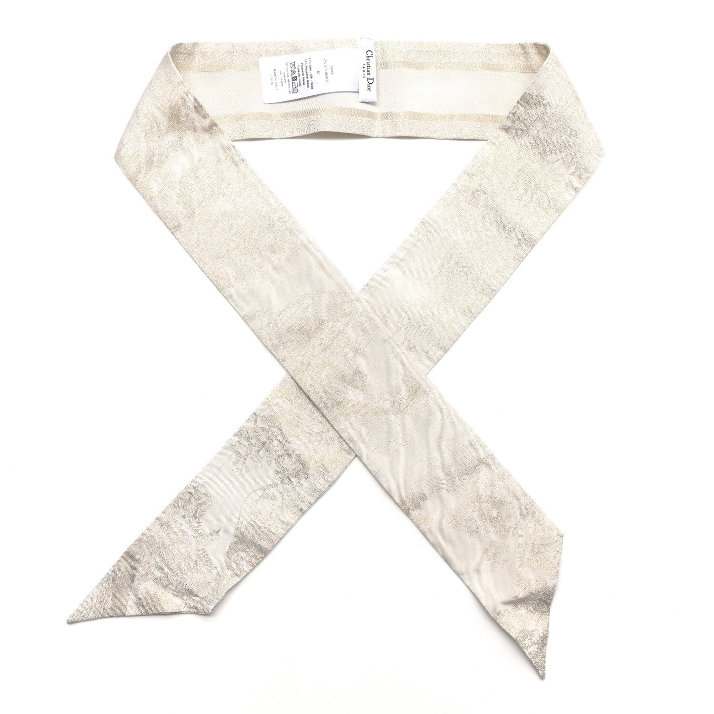 Silk Toile De Jouy Mitzah Scarf White Gold