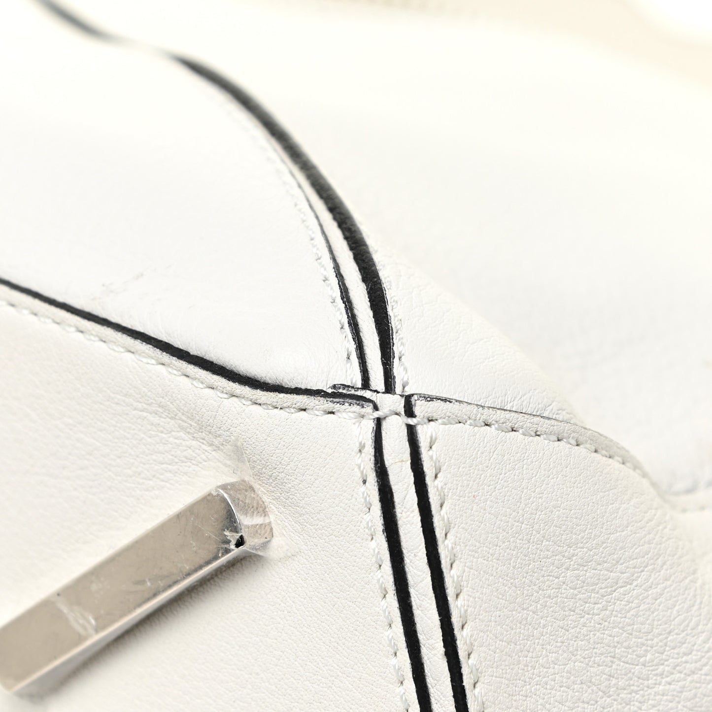 Calfskin Medium Puzzle Bag White