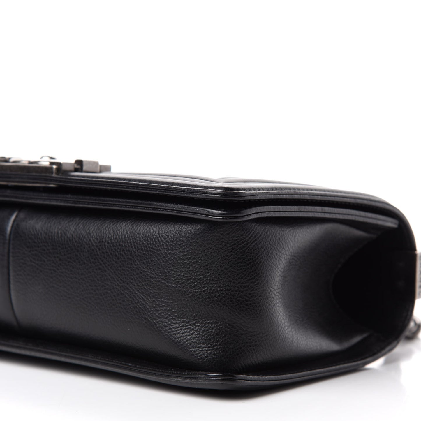 Calfskin Double Stitch Medium Boy Flap Black