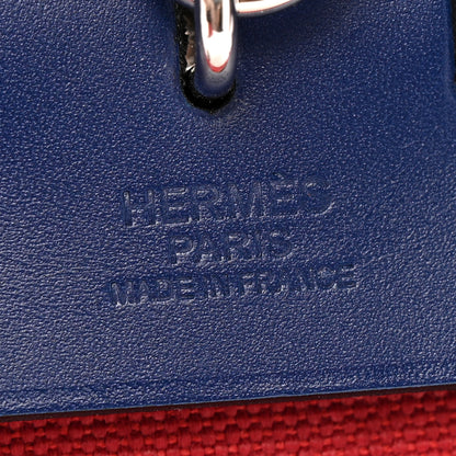 Hermes Military Toile Vache Hunter Herbag Zip 31 PM Rouge Grenat Bleu Saphir 7 of 14