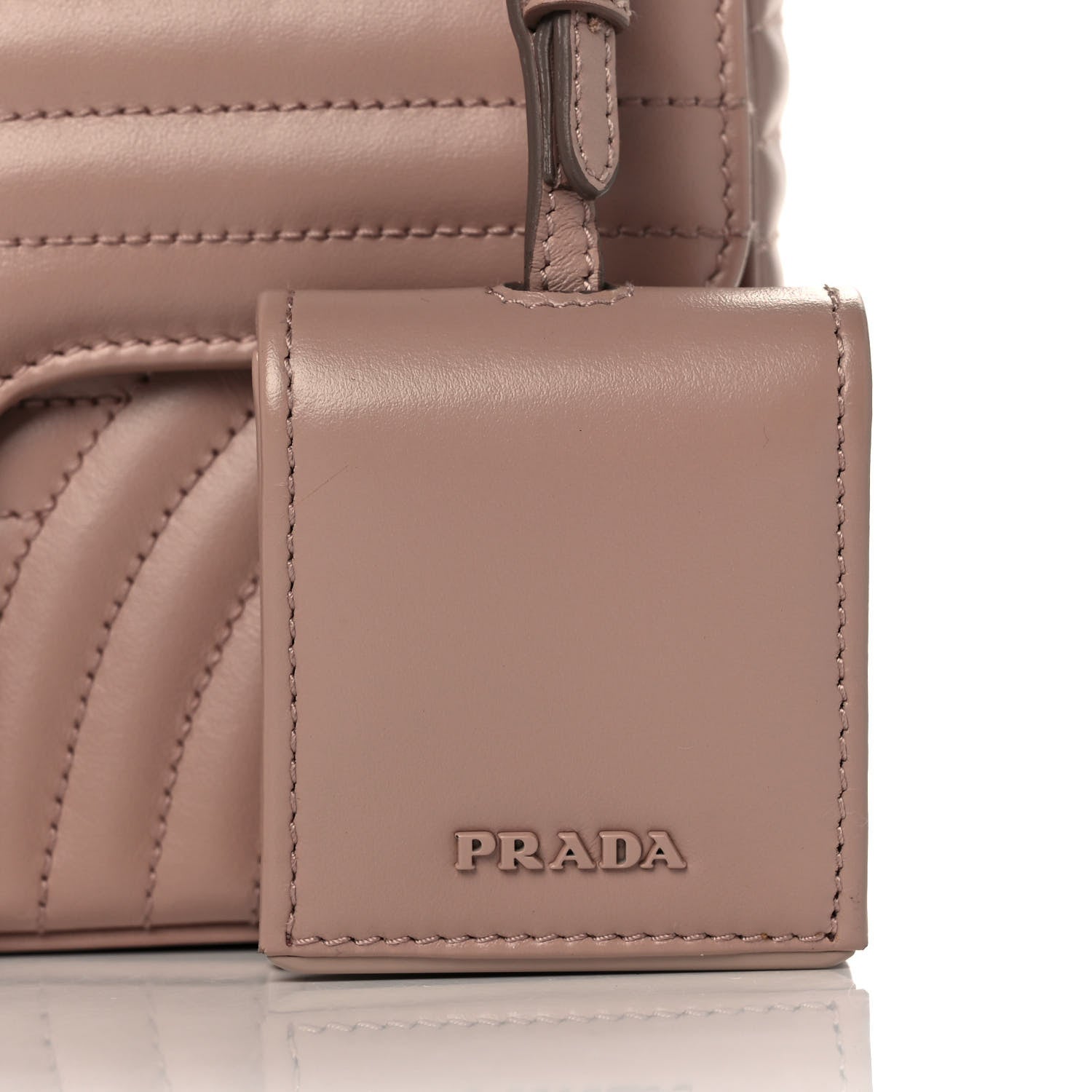 Prada Soft Calfskin Impunture Diagramme Monochrome Medium Chain Flap Shoulder Bag Cipria 8 of 15