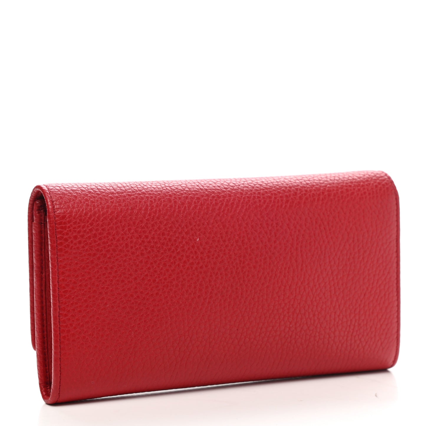Pebbled Calfskin Large Soho Continental Wallet Red