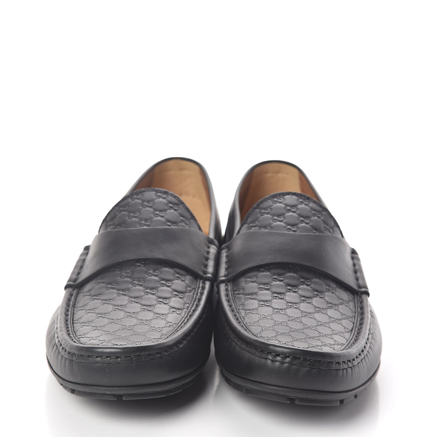 Guccissima Calfskin Mens Driver Loafers 10 Black