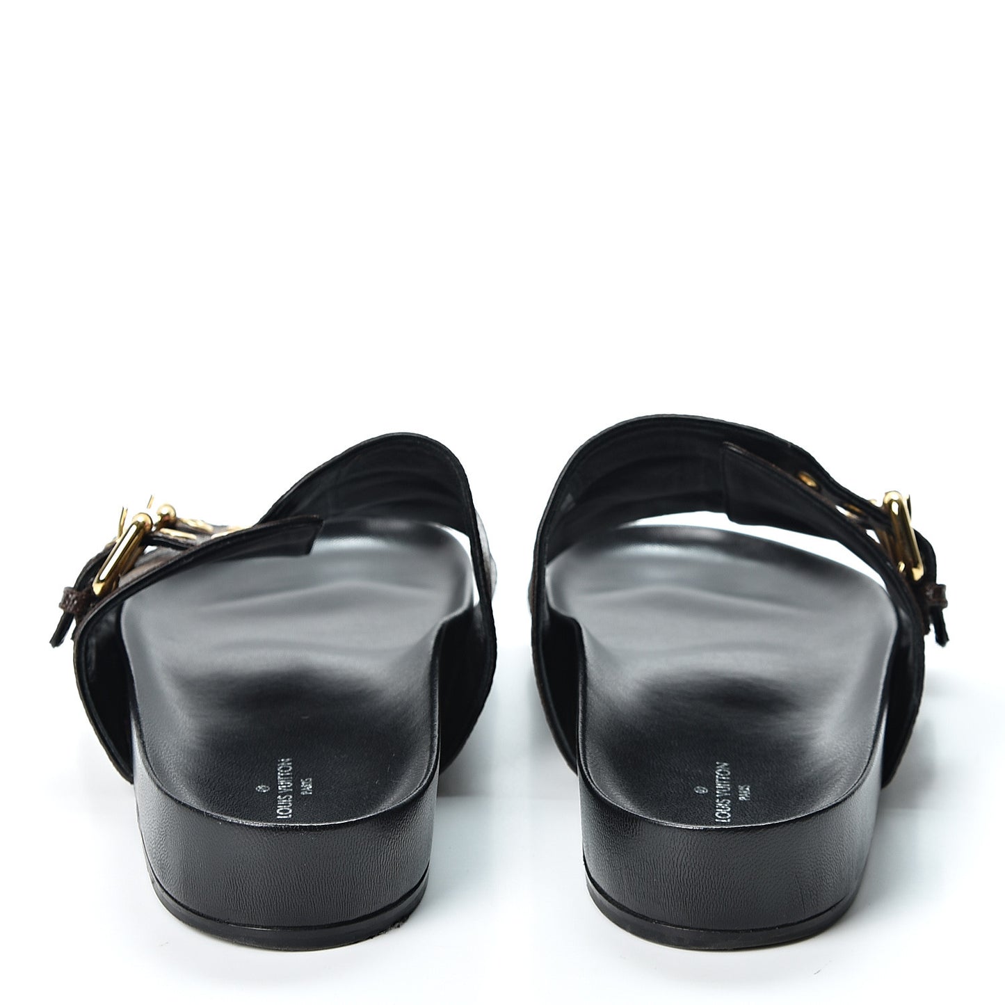 Monogram Patch Work World Tour Bom Dia Flat Mule 40 Black