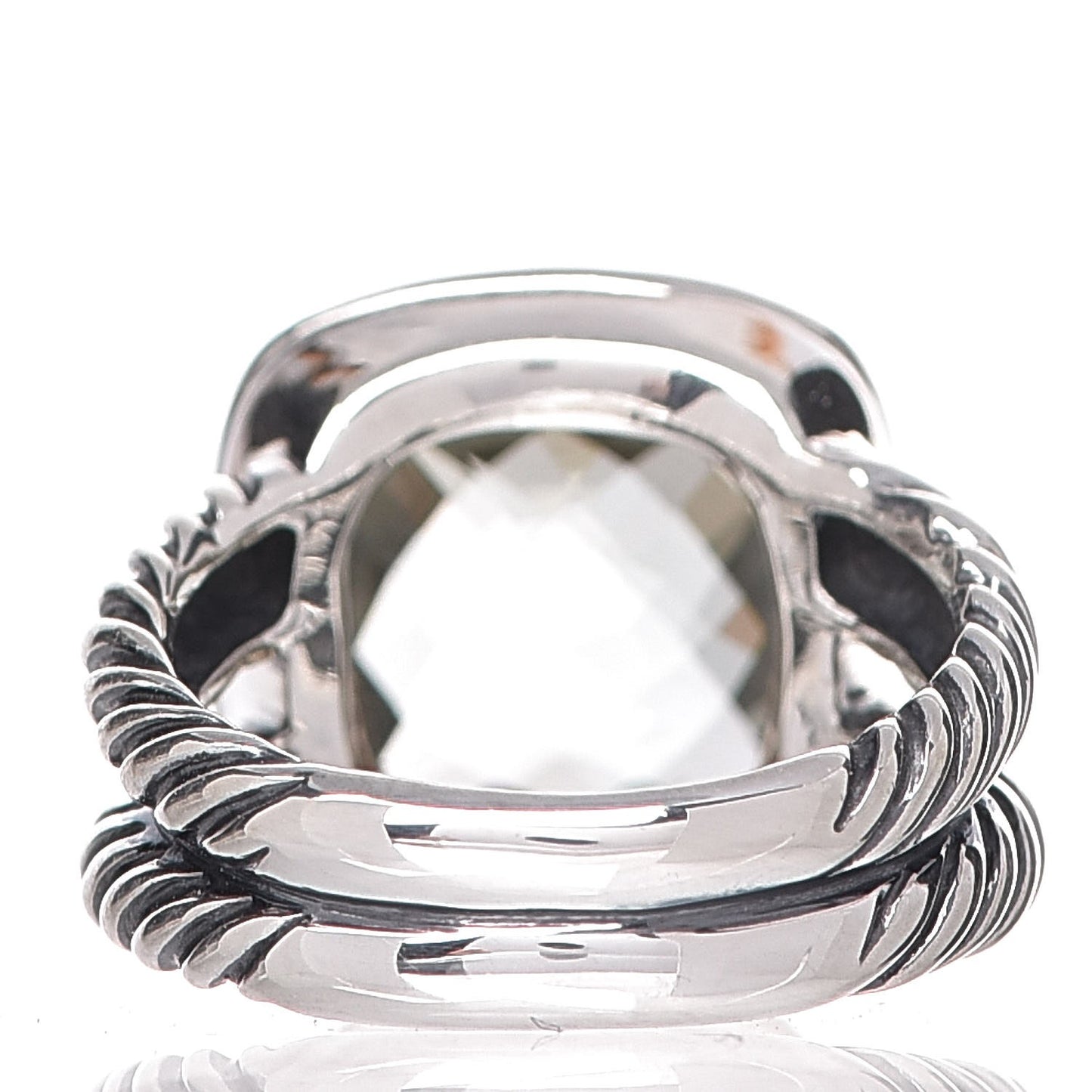 Sterling Silver Diamond Prasiolite 11mm Albion Ring 52 6