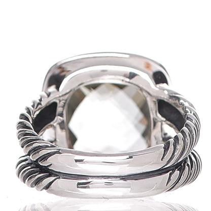 David Yurman Sterling Silver Diamond Prasiolite 11mm Albion Ring 52 6 4 of 7