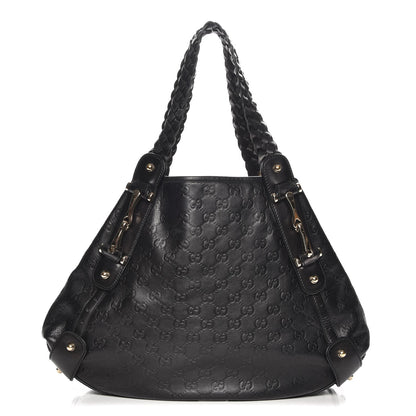 Gucci Guccissima Medium Pelham Shoulder Bag Black 1 of 13