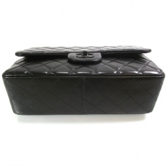 Lambskin Quilted Jumbo Flap Black BHW 11P